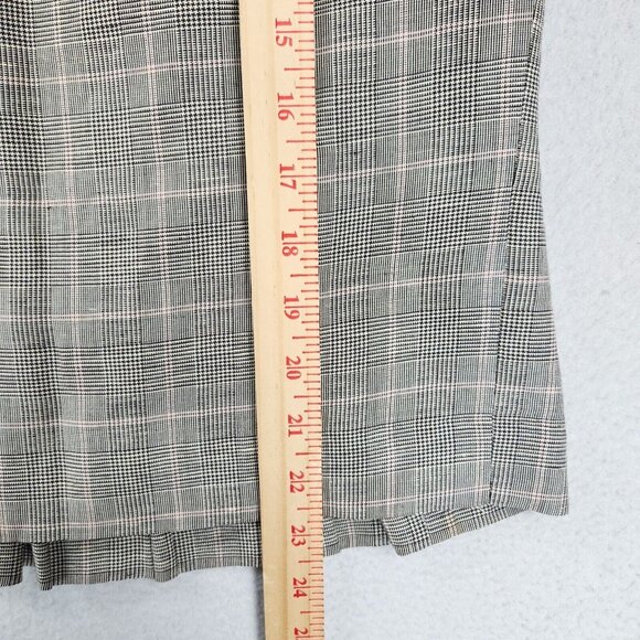 Ann Taylor Skirt Women 8 Black Pink Houndstooth Linen Blend Peplum Pencil Ruffle - Picture 7 of 12